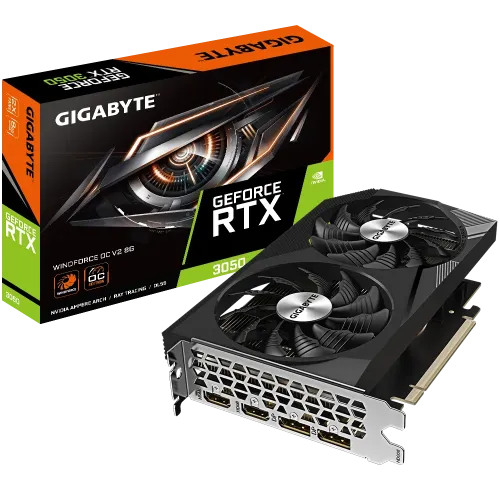 GIGABYTE GeForce RTX 3050 WINDFORCE OC V2 8GB GDDR6 Graphics Card